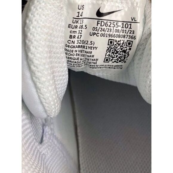 Nike Alpha Huarache Elite 4 Low MCS Baseball Cleats FD6355- 101 White Men’s 14 - Picture 10 of 10